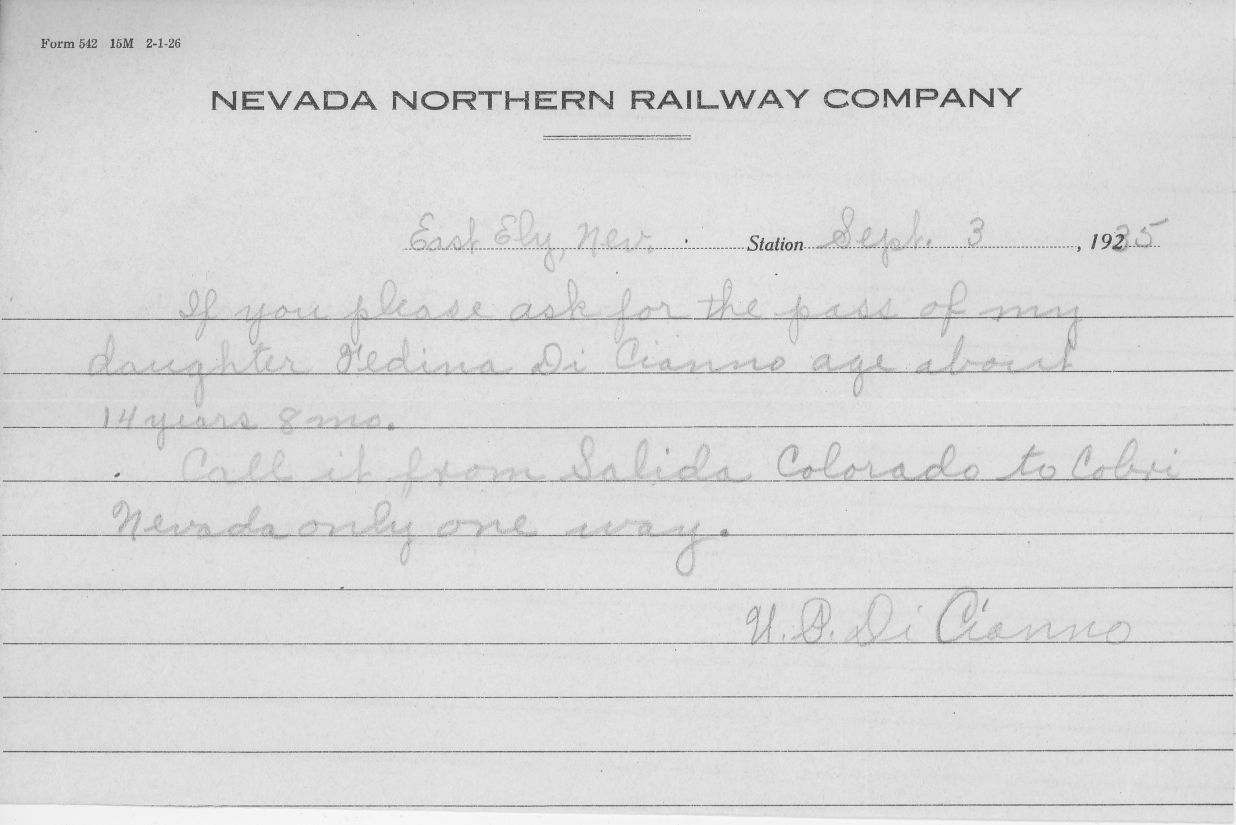 1936 Fedina diCianno Pass Request